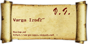 Varga Izsó névjegykártya
